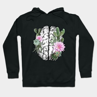 Brain human anatomy,succulents plants, mental Hoodie